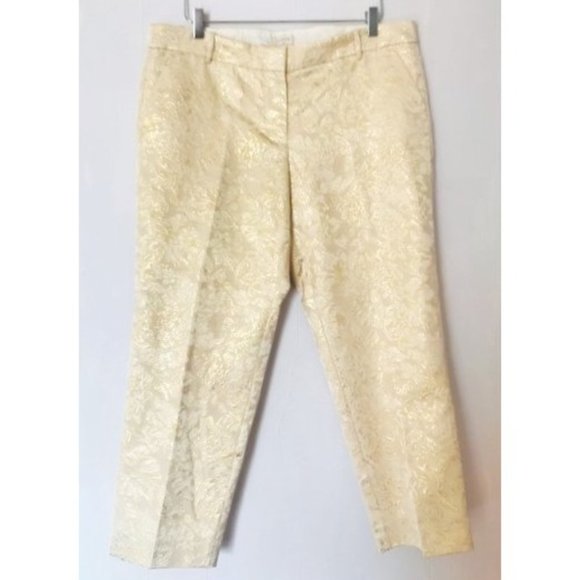J. CREW CREAM GOLD BROCADE SKIMMER PANTS 14 NWT - Picture 3 of 10